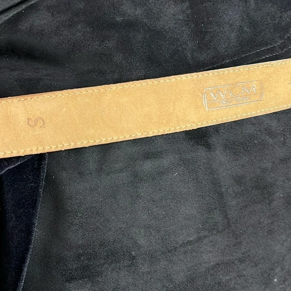 WCM Brown Leather Reptile Print Belt Size S